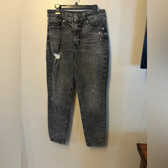 Old Navy jeans - “OG Straight High Rise” black wash distressed - Picture 2 of 9